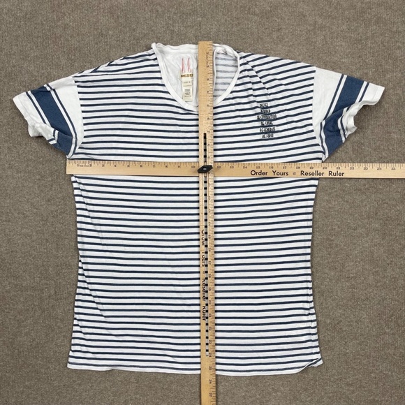 Vintage Y2k Diesel T Shirt Women's Size M White Striped Short Sleeve Designer - Picture 4 of 6
